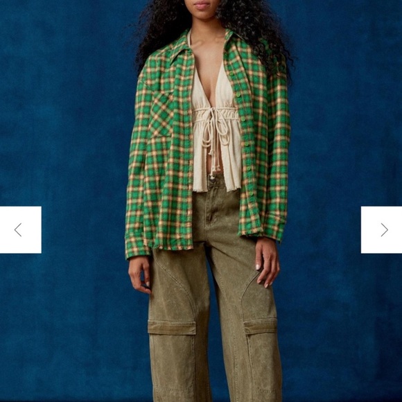 Urban Outfitters BDG Brixton Flannel Button
Down in Green Multi Size XS Grunge - Picture 2 of 6